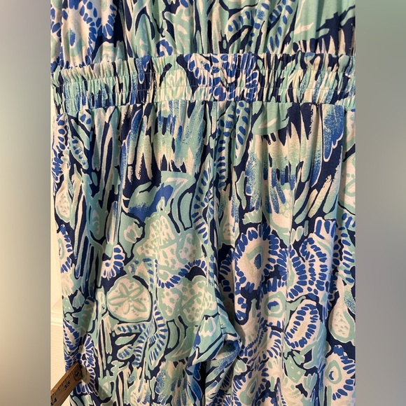 LILLY PULITZER Small Paulina Jumpsuit Sunset Swim Blue Green Tank Cropped Slim - Picture 9 of 15